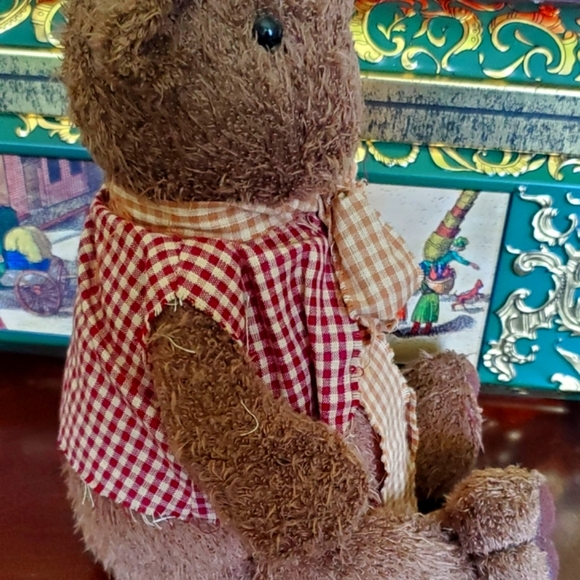 Country Primitive plush Teddybear shelf sitter - Picture 2 of 4